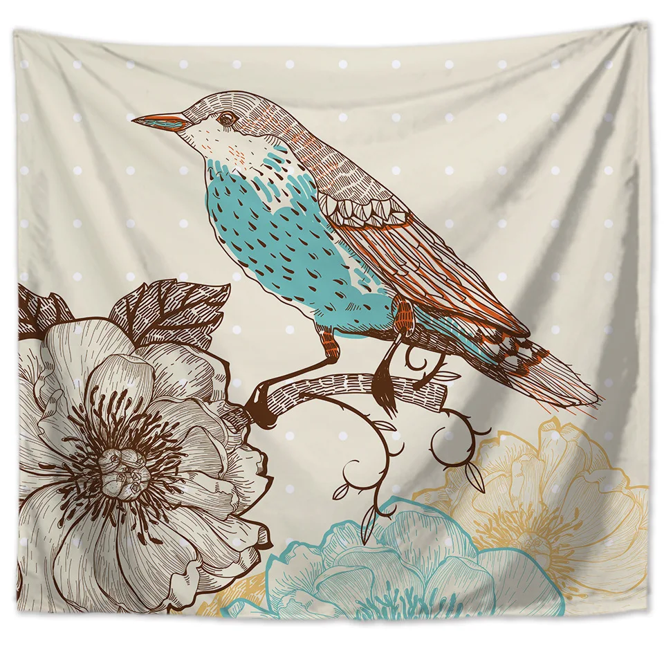 Buy 2018 New Nordic ins Fabric Animal Bird Tapestry