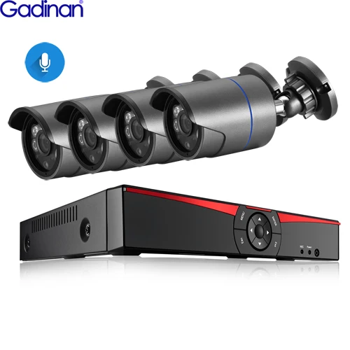 Gadinan 8CH 4MP HDMI POE NVR комплект CCTV система безопасности 4.0MP 3.0MP наружная аудио запись ip-камера комплект видеонаблюдения 2 ТБ HDD - Цвет: 8CH NVR and 4Cameras