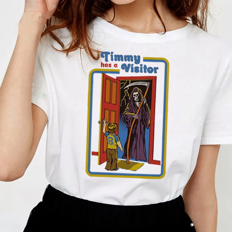 

Hillbilly Summer T Shirt Women 2019 Timmy Has A Visitor Printed T Shirt Women Evil Style 90s Vintage Streetwear Tee Shirt Femme