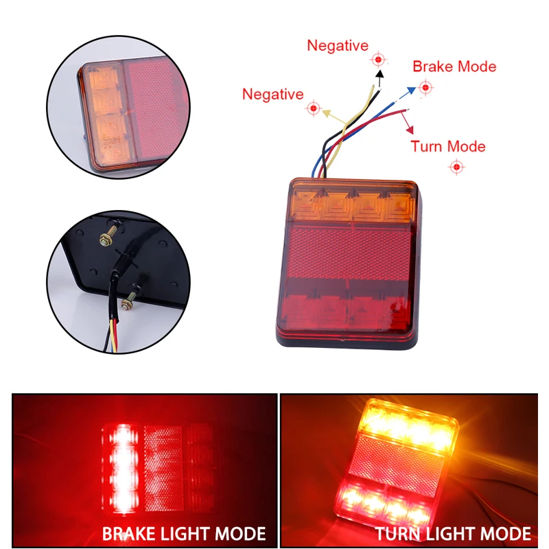 

LED DRL Truck Rear Tail Light Warning Lights Rear Lamp Tailight Parts for Caravans ATV Auto daytime running lights 12V 24V hlxg