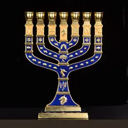 Ханука Менора еврейская Иудаика Израиль Винтаж латунь Chanukah дисплеи