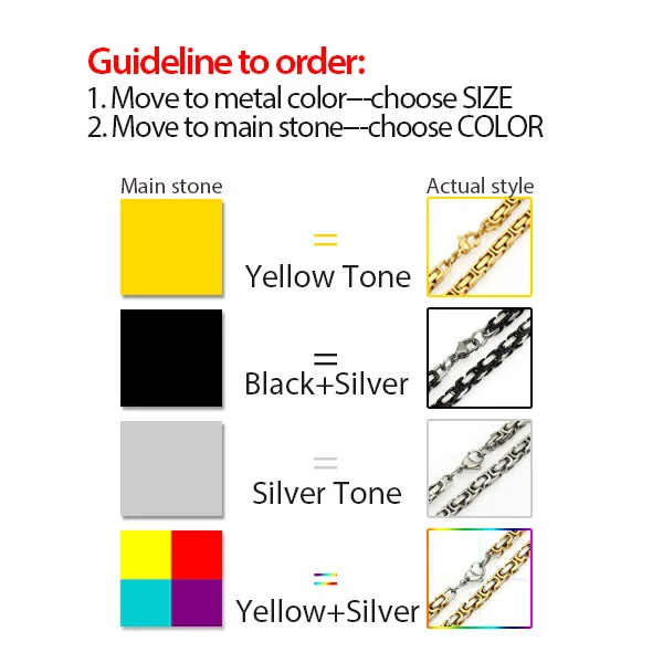 Trendsmax 8mm Mens Byzantine Box Black Gold Silver Tone Stainless Steel Necklace Bracelet Chain Set Length DIY Jewelry KS03