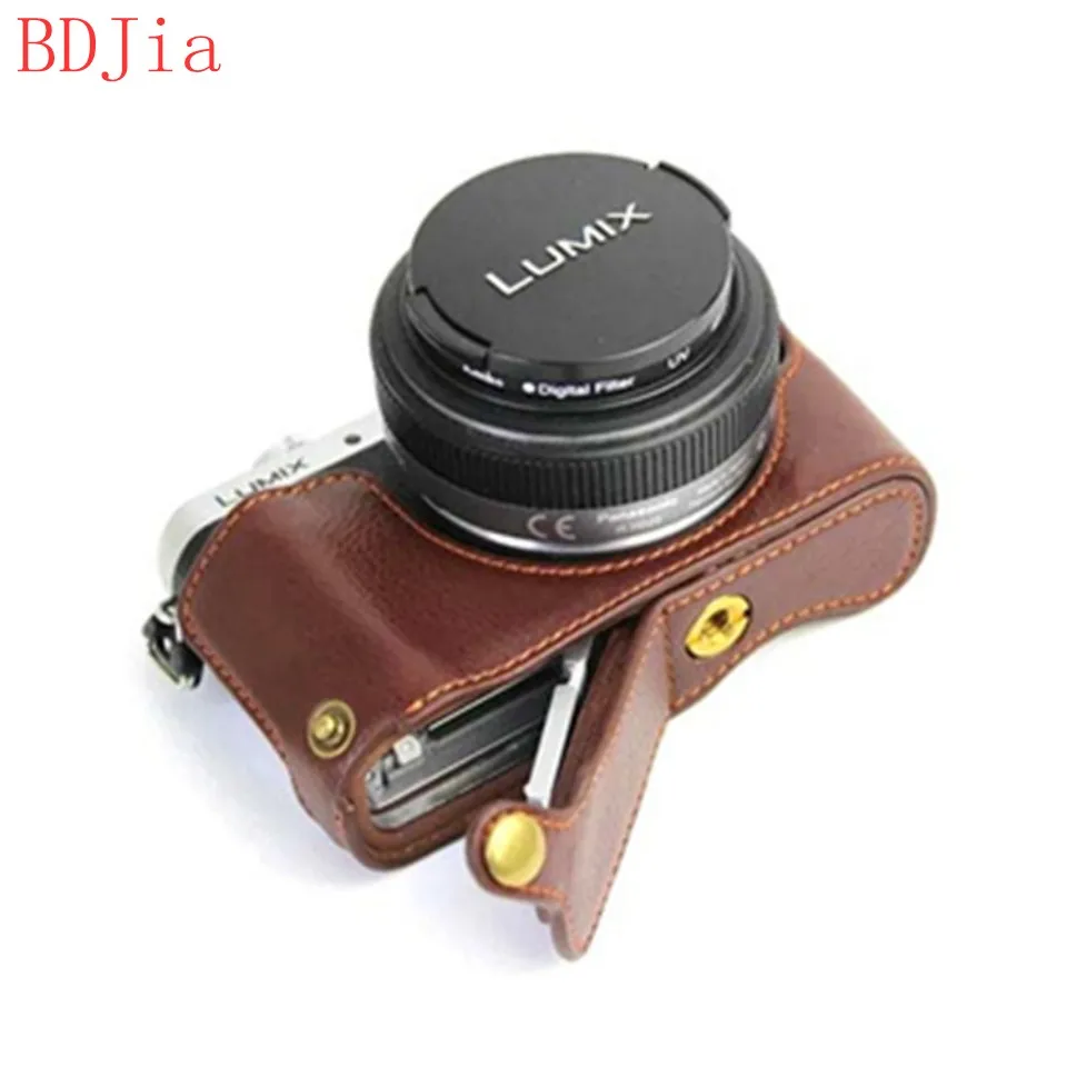

Genuine Cowhide Leather Half Body Camera Case Base For Panasonic GF10 GF9 GF8 GF7 With Battery Opening,Free Shipping