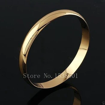 

Smooth Simple Bracelet Yellow Gold Filled Womens Bangle Openable 60mm*10mm