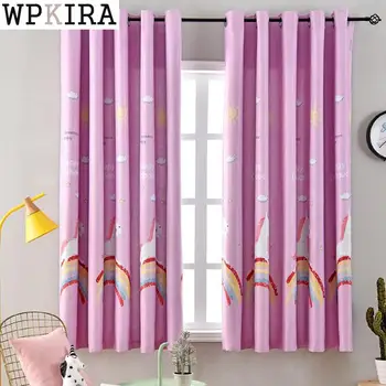 

New Blue horse Curtains For Children Room Half Shade Curtains High Quality Curtains For Living Room the Kids Bedroom PC006&30