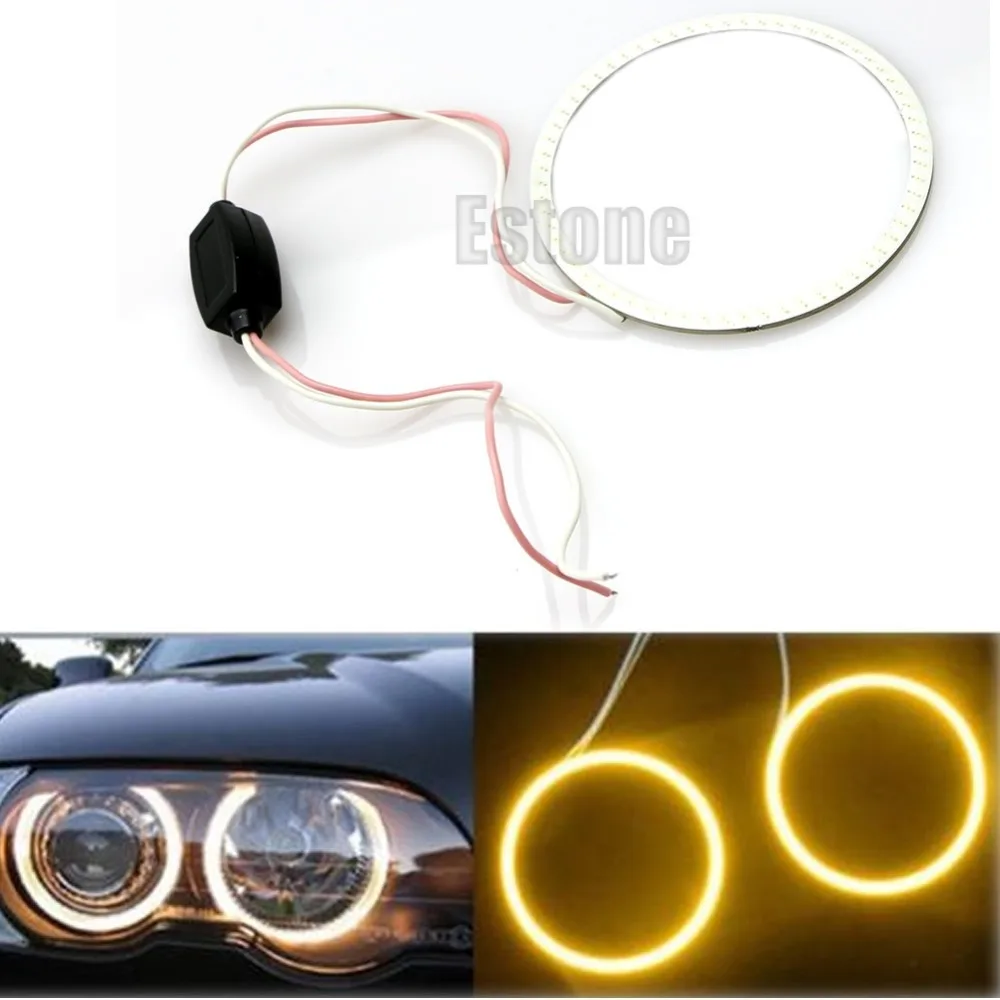 

Hot 2018 Newest 1pc 60mm Yellow COB LED Car Angel Eye Halo Ring Bulbs Decoration Light Ring Sep10 Drop Ship