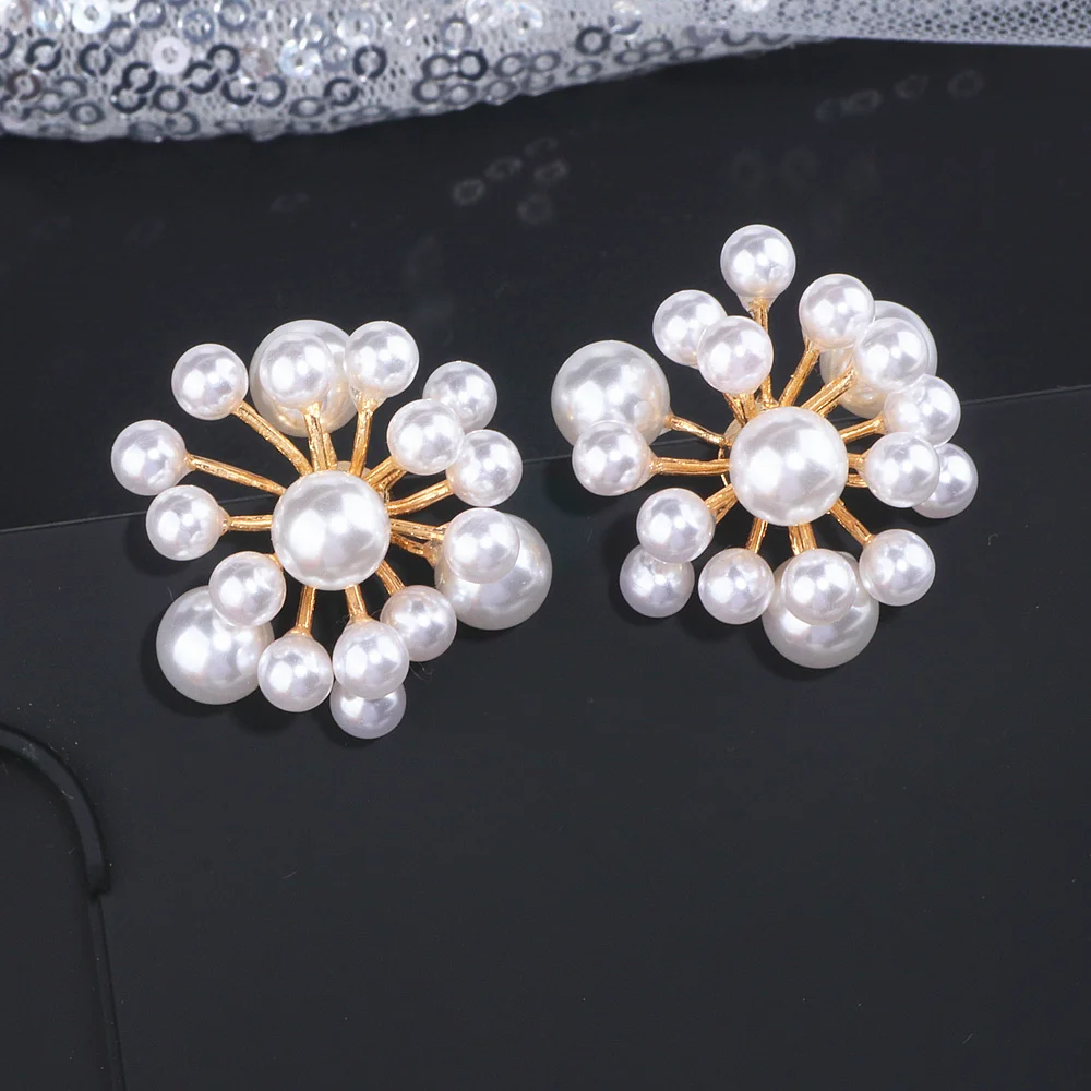 2019 корейские дизайнерские серьги в виде фейерверка с искусственным жемчугом для