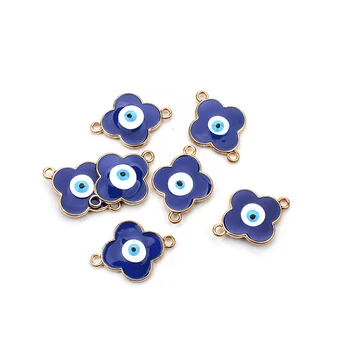 

10pc/lot 29*19mm Turkey blue evil eye charms pendant cross connectors for evileye bracelet & bangle jewelry accessories findings