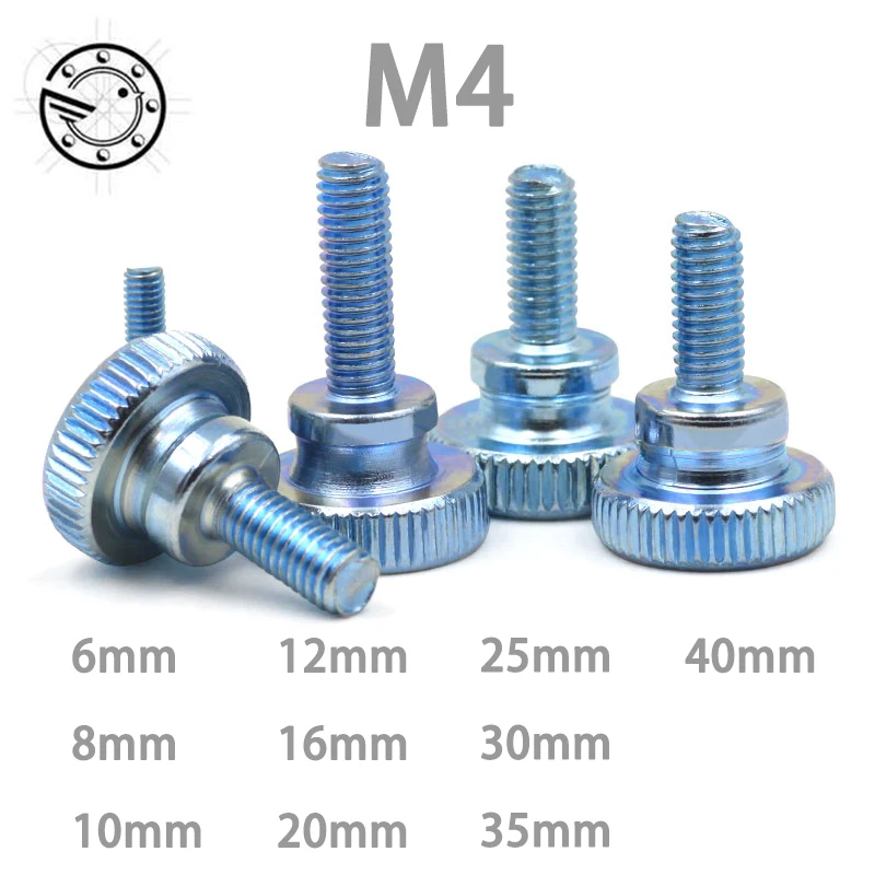 50 шт. GB834 M4 углерода Сталь с накатанной головкой Винт с воротником круглый носок с накаткой ручной регулирующие винты Болт M4* Нью-Йорк(6/8/10~ 40 мм