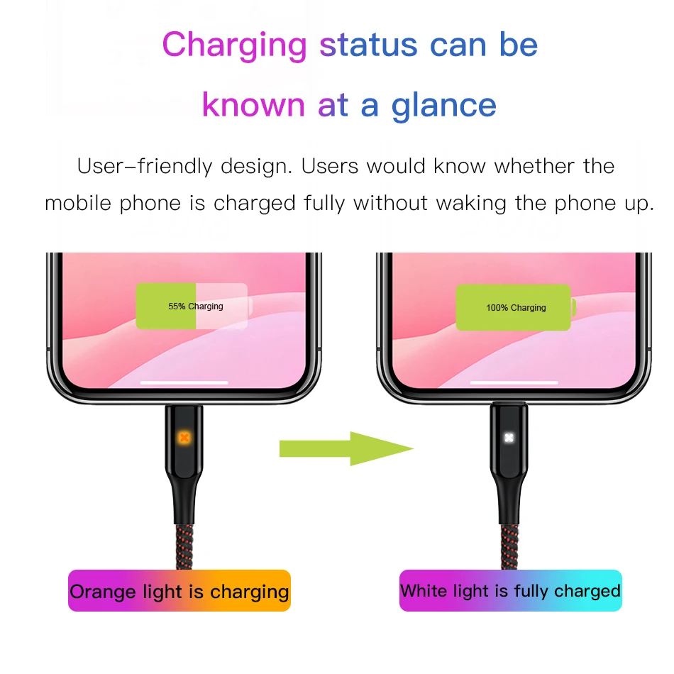  Baseus USB Kabel für iPhone XR XS Max 2.4A Schnelle Lade USB Ladegerät Kabel LED Licht USB Datenkab