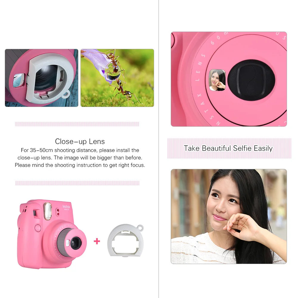 Новая 5 цветов Fujifilm Instax Mini 9 мгновенная фотокамера + 10 шт. Fuji 8 белая пленка