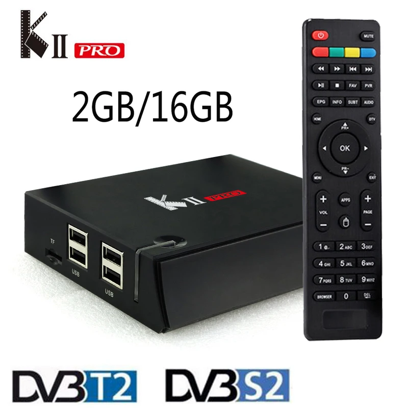 Original KII Pro DVB S2 DVB T2 S2 Android 5 1 TV Box Amlogic S905 Quad