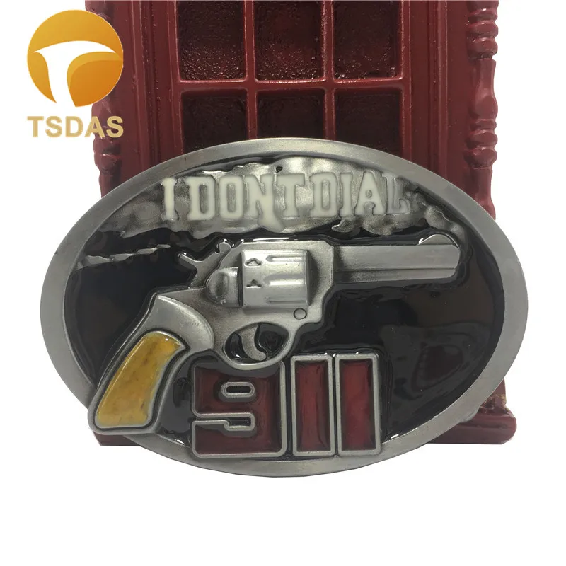 

Luxury Gun I Dont Dial Metal Belt Buckle in Silver Color Metal For 4cm Wide Belt Men Jeans accessories