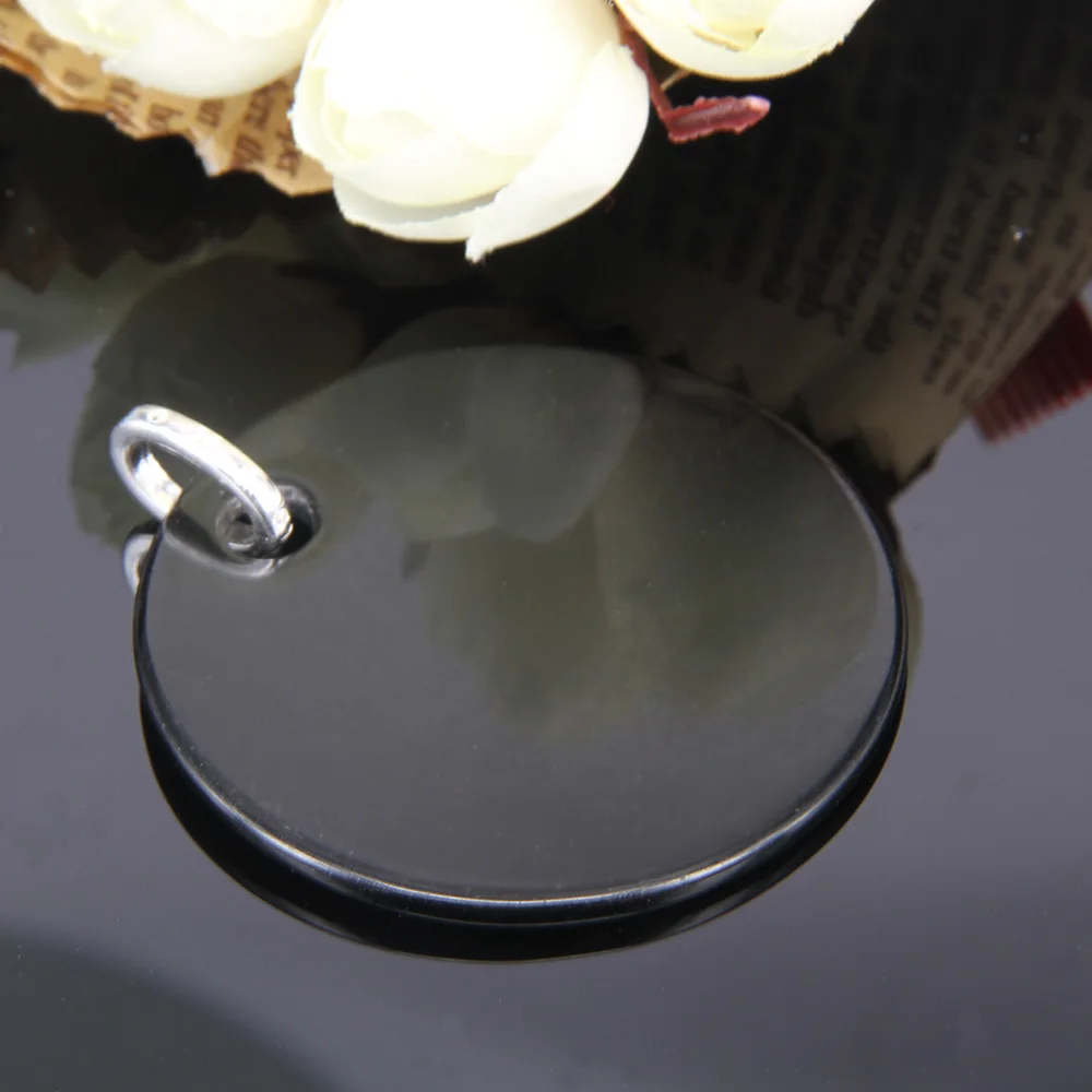 

Black Onyx Huge Disc Pendants Silver Plated Fit Chain Necklaces Bracelets, Size 45mm, Most Fashion Glam Disk Jewelry for Women