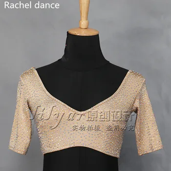 

2017 Fashion Adult Ballroom Costume Spaghetti Strap Sexy Latin Dance Top For Women Female Short-Sleeve Performance Wear