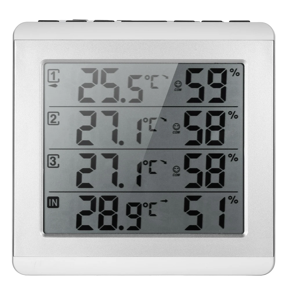 

LCD Digital Wireless Indoor/Outdoor Thermometer Hygrometer Temperature Humidity Meter with 3 Outdoor Transmitter Comfort Level