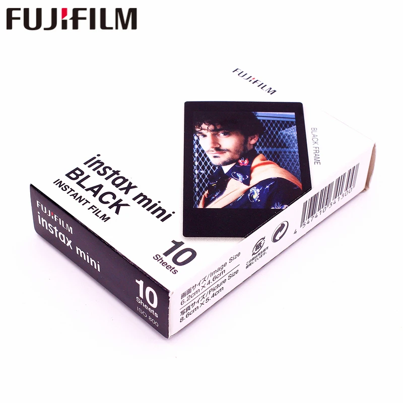 Оригинальная фотобумага Fujifilm Instax Mini 10 листов черная рамка мгновенная пленка для