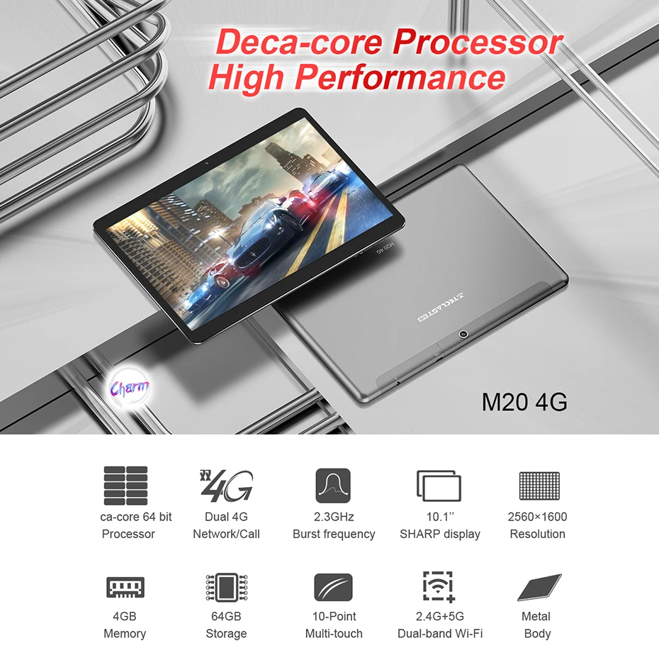 Teclast M20 10,1 дюймов 2560*1600 планшетный ПК MT6797 X23 Deca Core Android 8,0 4 Гб ОЗУ 64 Гб ПЗУ двойной 4G телефон планшеты двойной Wifi gps