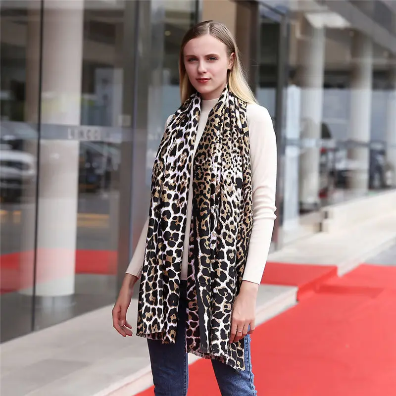  Newly Fashion Long Soft Animal Leopard Print Shawl Scarf Wraps women's scarves handkerchief hijab s