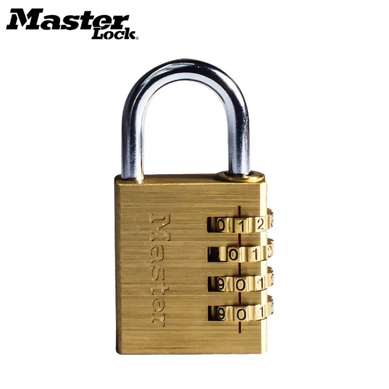 Outdoor Lock No Key 4 Digit Combination Coded Padlock, Waterproof Rustproof Brass Big Size Copper for Fence Warehouse Door Locks (5)