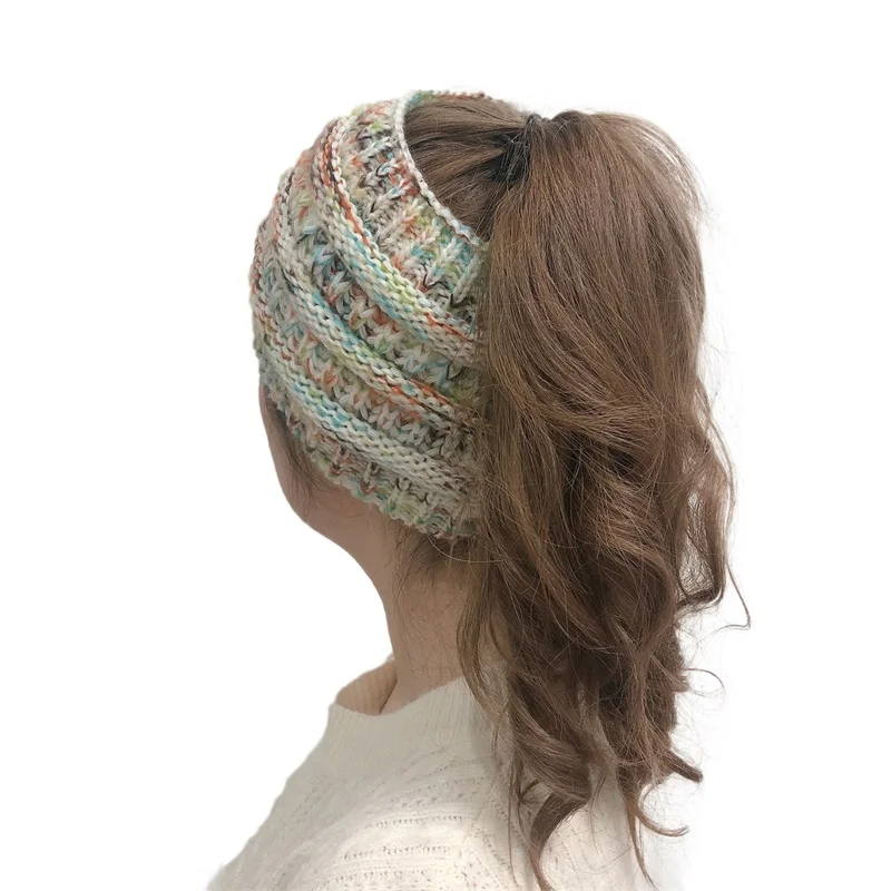 New Headwear Knitted Crochet Headband Turban Winter Ear Warmer Headwrap Elastic Hair Band for Women's Wide Hair Accessories