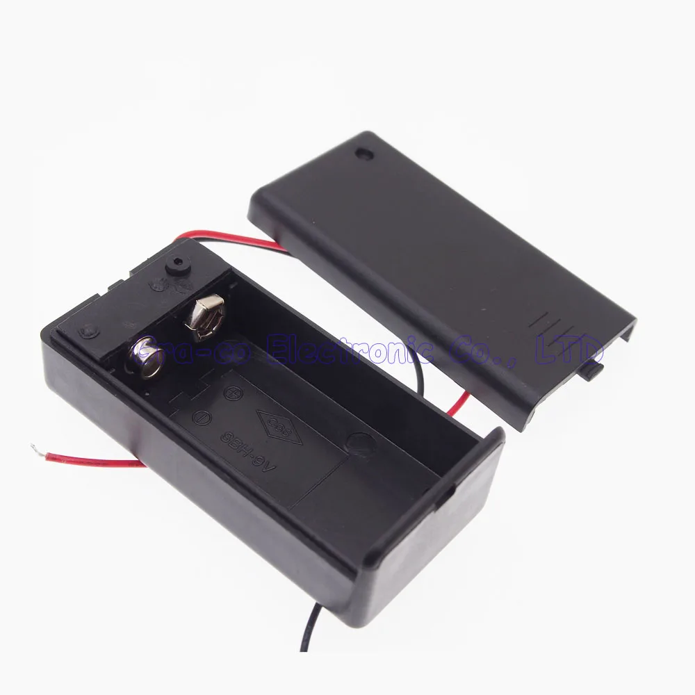75pcs 1 Pack 6F22 Battery Case 9V Battery Holder with shell with switch