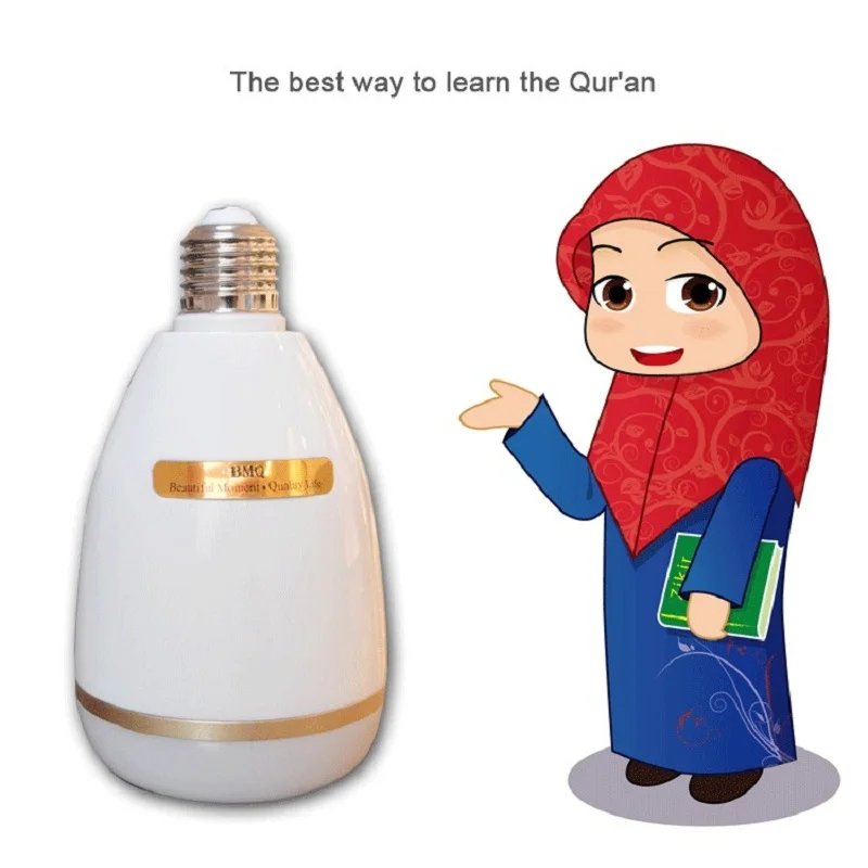 

Equantu Digital Ramadan Quran Speaker Coran Player Wireless Bluetooth LED RGB Lamp Bulb Light App Remote Control