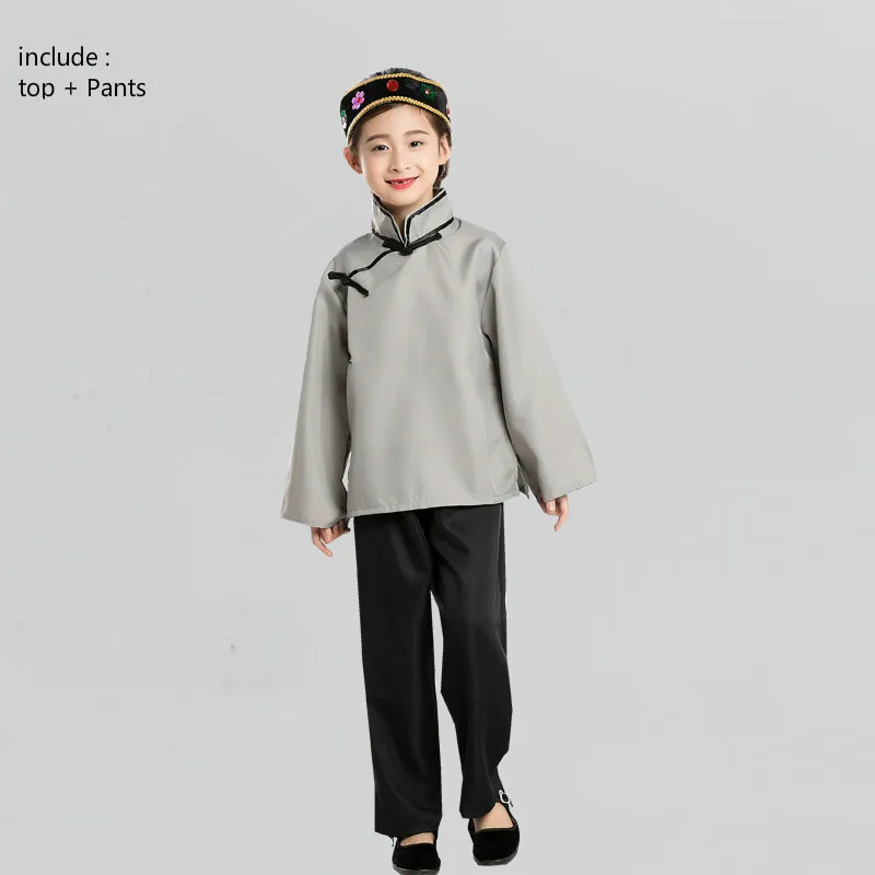 Girls Design Хмонг одежда Новое поступление китайский старый леди костюмы пожилых женщин древних барабан Yangko танец Костюмы династии Цин - Цвет: Girls Design