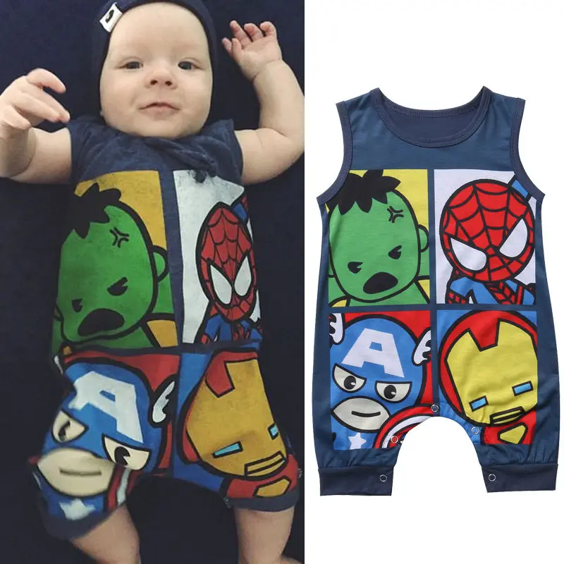 

Hot Sale Baby Romper Newborn Infant Baby Boy Girl Cartoon Super Hero Hulk Cotton Sleeveless Romper Jumpsuit Clothes Outfit 0-24M