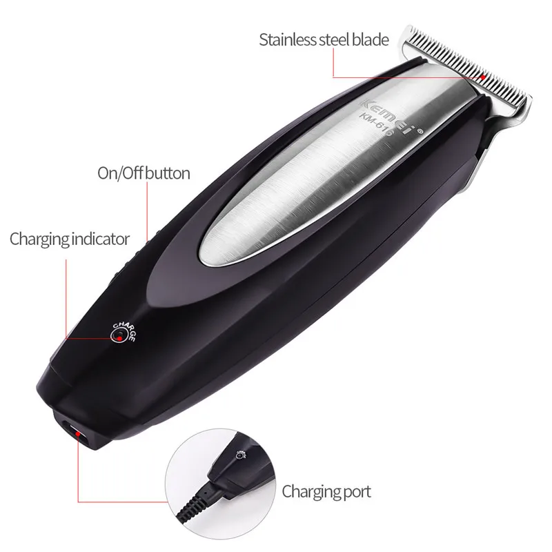  KEMEI Professional Stainless Steel Automatic Suction Hair Clipper Adults Kids Electric Rechargeable