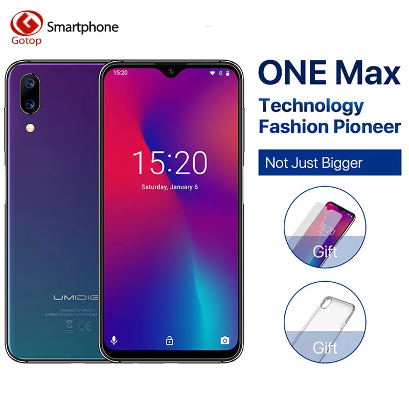 Umidigi One Max 4G ram 128GB rom 6 3 "мобильный телефон Helio P23 Восьмиядерный Android 8 1 12 Мп +