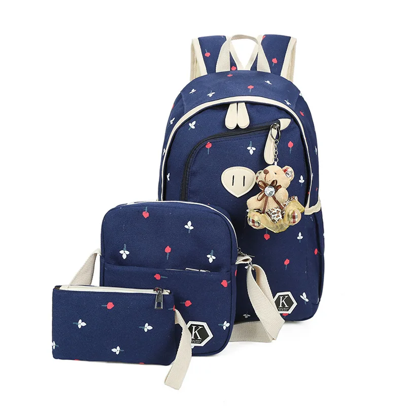 

New 2019 printing children school bags For Teenagers girls Lightweight backpacks child orthopedics schoolbags3 sets backpack
