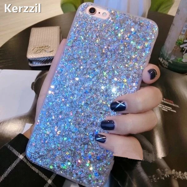 Чехол для телефона Kerzzil яркие цвета блестки iPhone X XR XS Max мягкие силиконовые чехлы