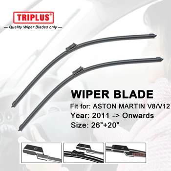 

Wiper Blade for Aston Martin V8 V12 (2011-Onwards) 1set 26"+20",Flat Aero Beam Windscreen Wipers Frameless Soft Blades