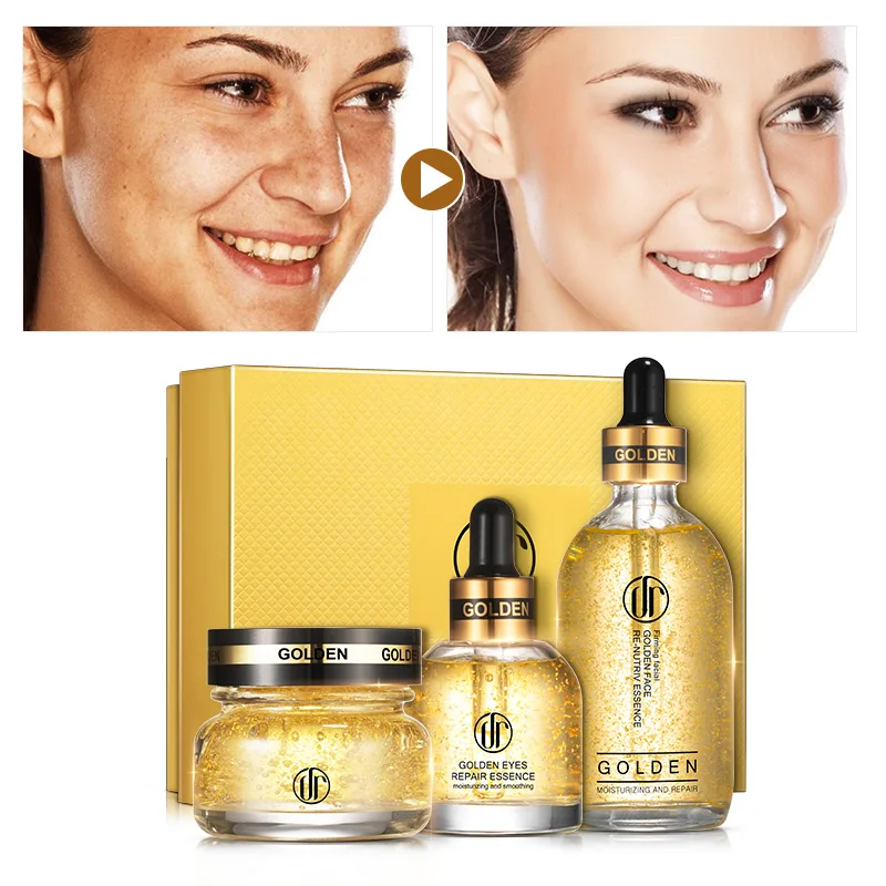 Daralis 3PCS 24K Gold Hyaluronic Acid Face Skin Care Set Facial Essence