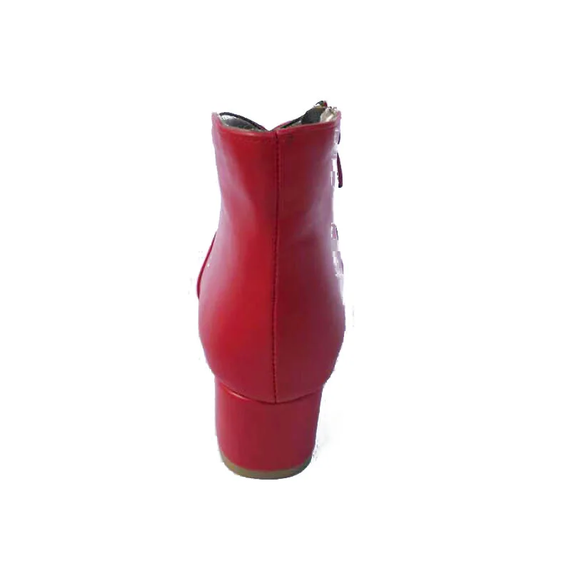 Г. Новая обувь женские ботинки ботильоны на высоком каблуке ботинки на шнуровке с острым носком и пряжкой женская обувь на молнии красный, синий цвет, большие размеры 43, 44, 45