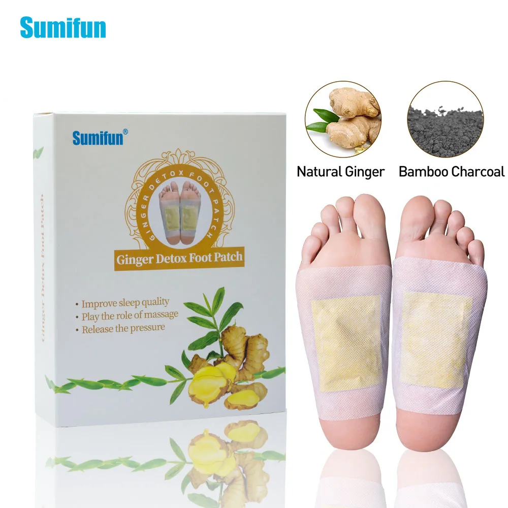 Sumifun 12 قطعة/صندوق الزنجبيل السموم القدم التصحيح وسادات خل الخيزران تحسين النوم الجمال تدليك الجسم الرعاية الصحية الجص K03001