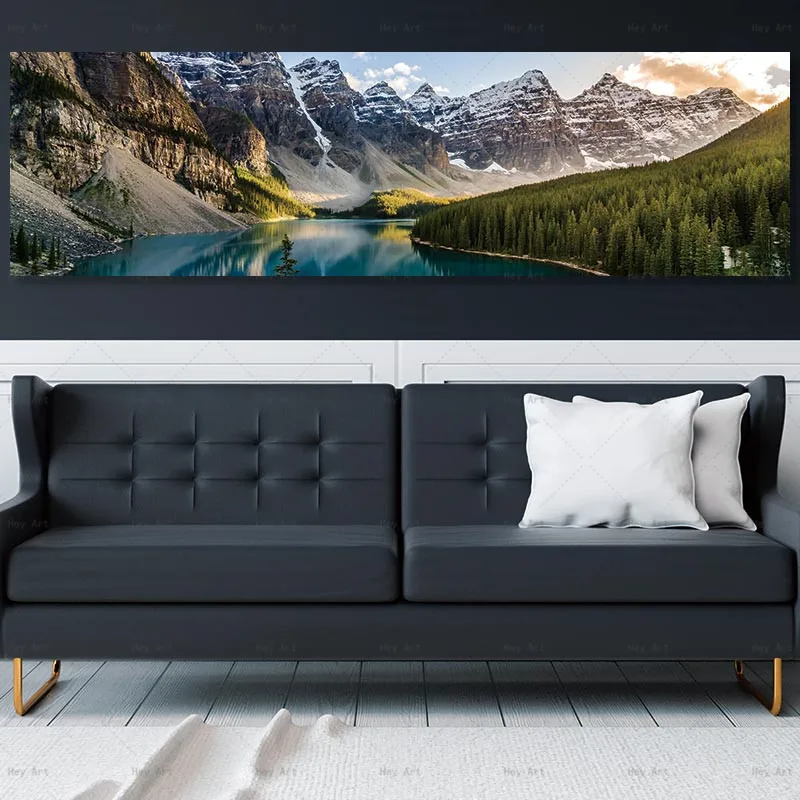 

Wall Pictures for Living Room Landscape Canvas Print Seascape Painting Unframed Prints Lake and Mountain Peak Art Poster
