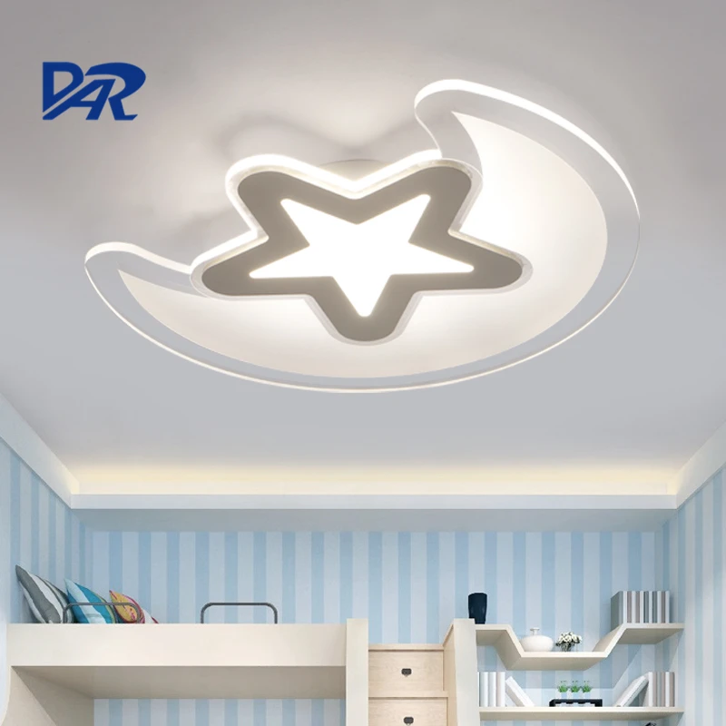 

Beautiful Moon&Star Children Room Lamps 30W/37W/43W/54W Acrylic Modern Led Lighting Fixtures abajur lampen avize luzes de teto