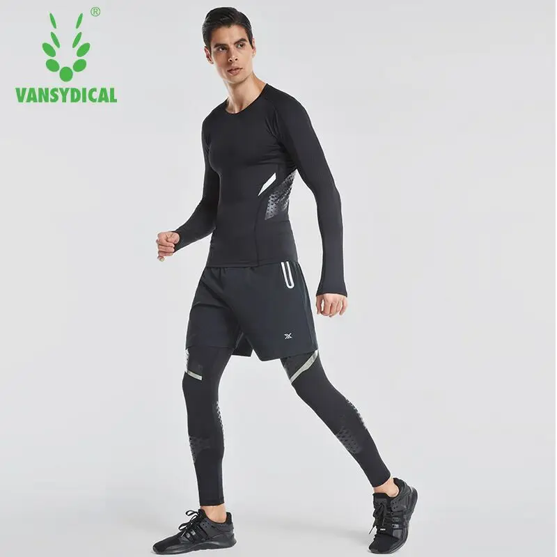 VANSYDICAL 2018 Бег спортивные Костюмы Для мужчин сжатия Колготки для новорождённых
