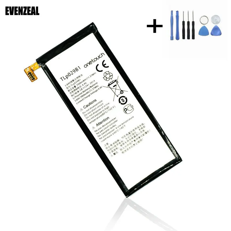 

EVENZEAL 1pcs Phone Replacement Battery For Alcatel Touch Pop 4S 5095 5095B 5095I 5095K 5095L onetouch TLP029B1 / TLP029B2