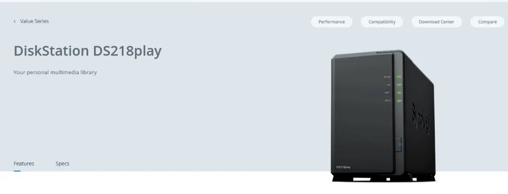 NAS Synology дисковая станция DS218play 2-отсек бездисковый nas сервер nfs Сетевое хранилище Облачное хранилище NAS дисковая станция 2 года гарантии