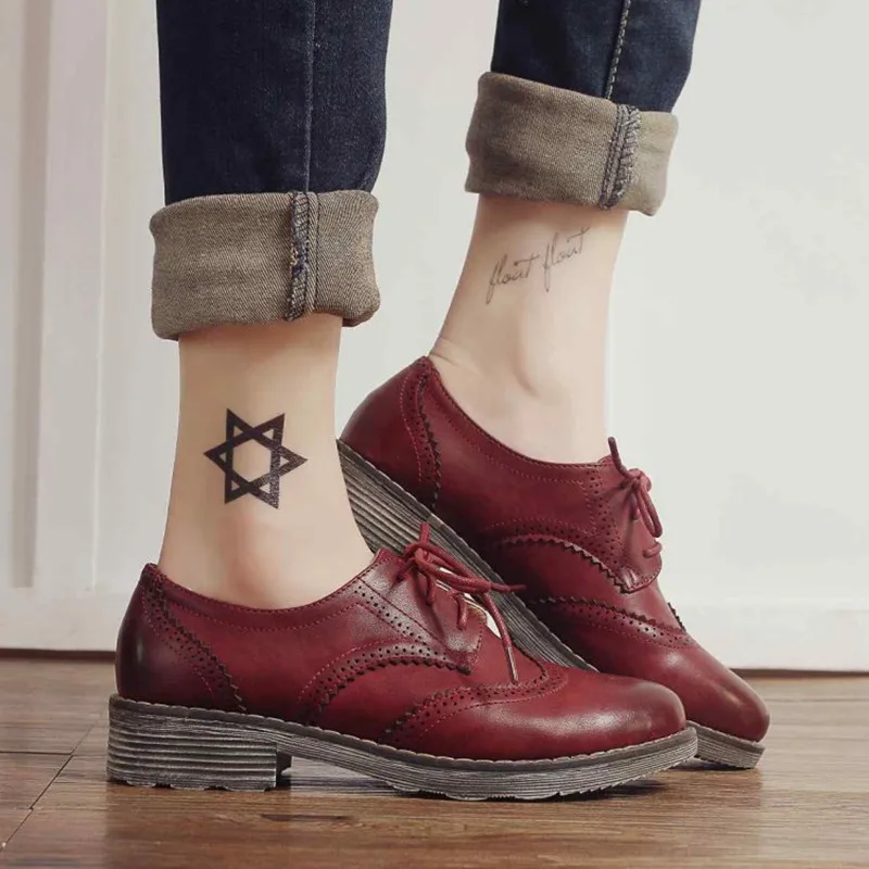 FLAT Oxford Shoes Woman Autumn Flats 2016 Fashion Brogue Oxford Women