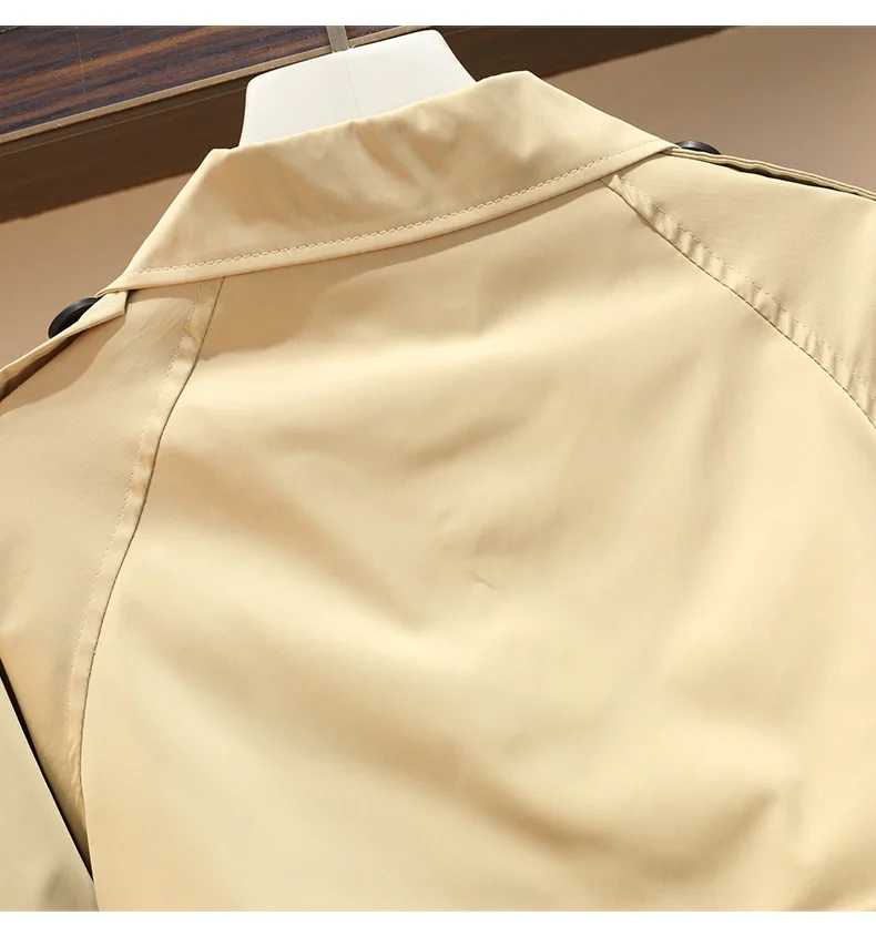 Новинка, Женский приталенный плащ хаки, пальто, мода, плюс размер, 5xl, средней длины, ветровка, верхняя одежда