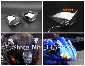 

Chrome Motorcycle LED Turn Signal Pig Spotter Mirrors for Honda CBR 600 1000 RR for Ducati Buell for Suzuki GSX 1300 HAYABUSA