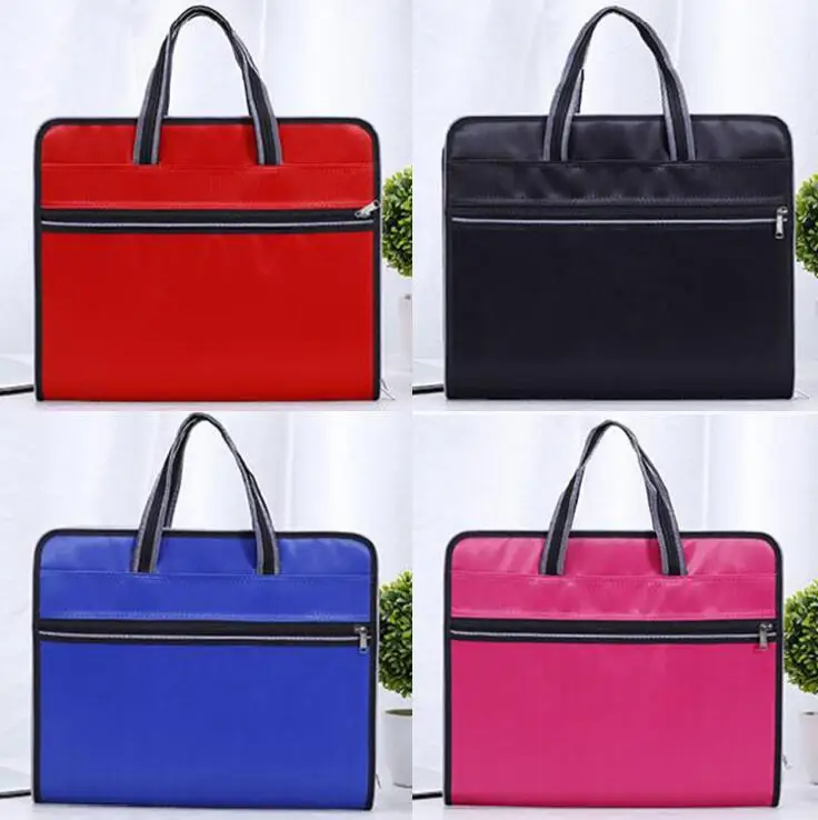 

New Multifunctional A4 Document Bag Oxford Briefcase Student Multilayer Zipper Folder Receiving Bag