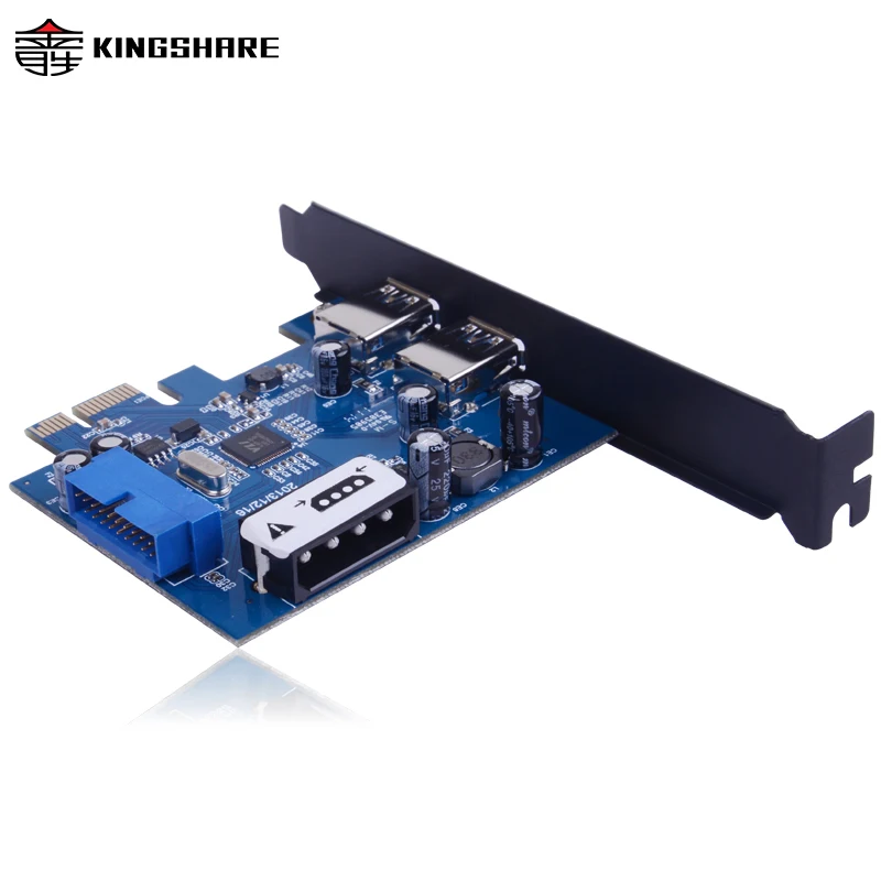 KINGSHARE USB 3.0 2 Port PCI Express Card with 1 20Pin Connector and 5V 4 Pin Male Power | Компьютеры и офис