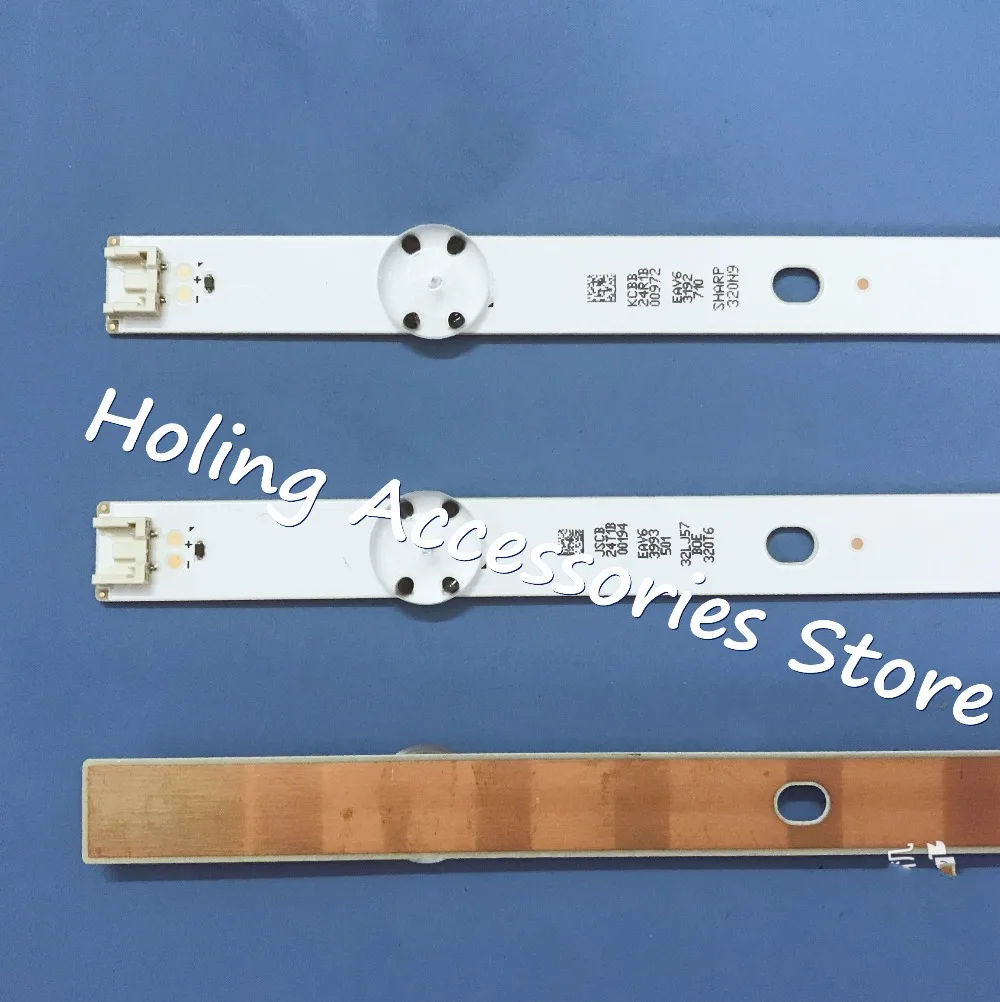 

New Kit 2pcs 5LEDs 590mm LED strip for LG TV 32LH510B 32LH51_HD S SSC_32INCH_HD LGE_WICOP_SVL320AL5 Innotek direct 32inch CSP