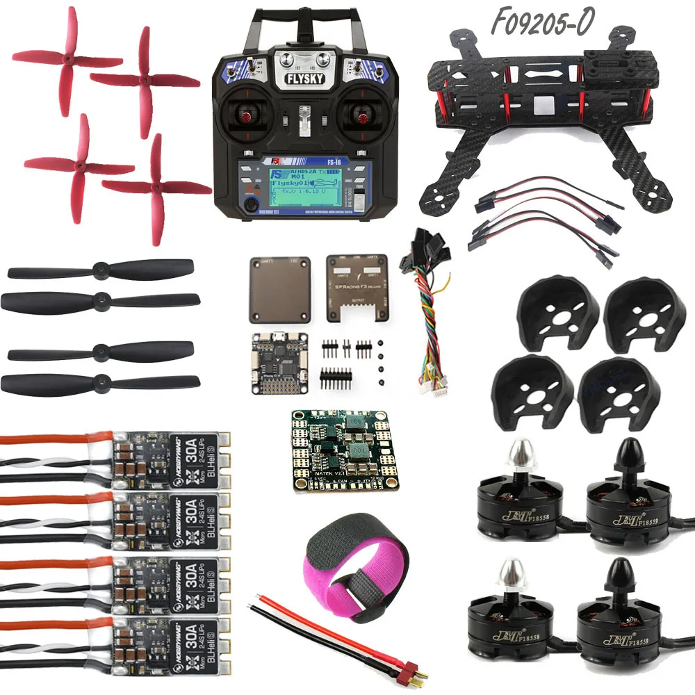 

JMT DIY Mini 250 Carbon Fiber GPS RC Racer Racing Qoadcopter F3 Deluxe CC3D Flight Controller FC Flysky FS-i6 Transmitter