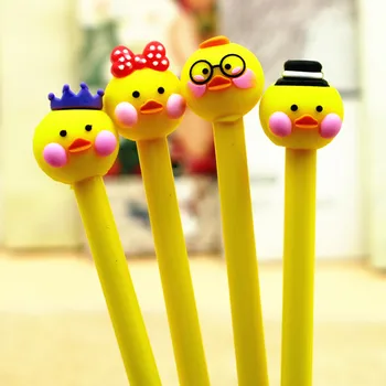 

Cartoon Gel Pen Caneta Duckling Black Refill 0.5mm Boy Girl Super Fine Signature Pens Material Escolar Stationery School Birthda